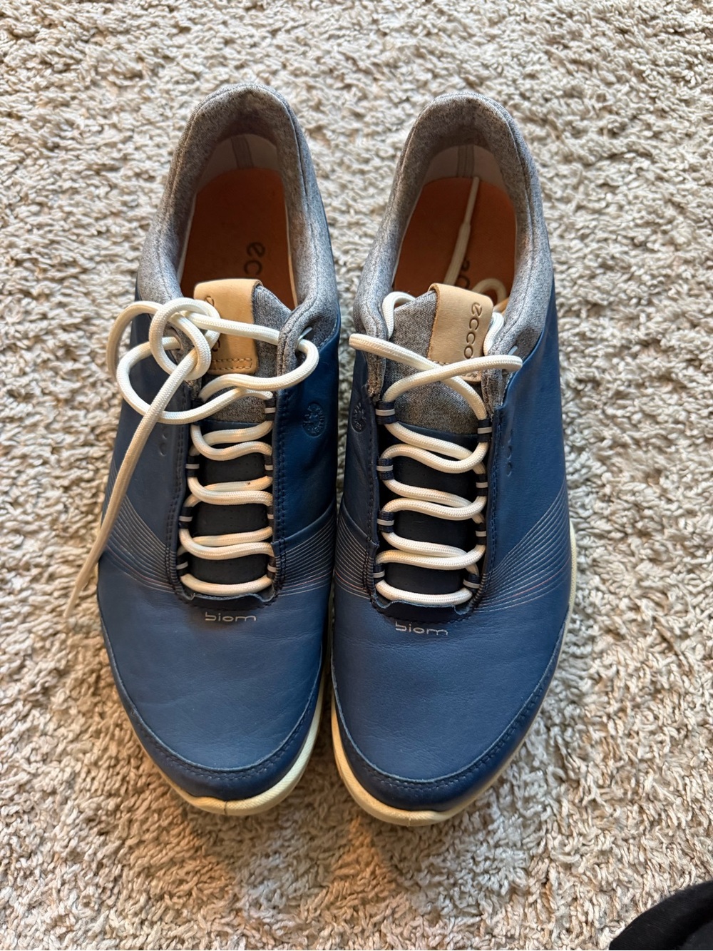 Ecco Women’s Blue and Cream BIOM Lace-Up Athletic Sneakers